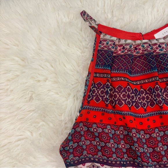 LUSH Women’s Size Small Multi Colored Razor Top A-Lined Flowing Summer Dress - Picture 4 of 14